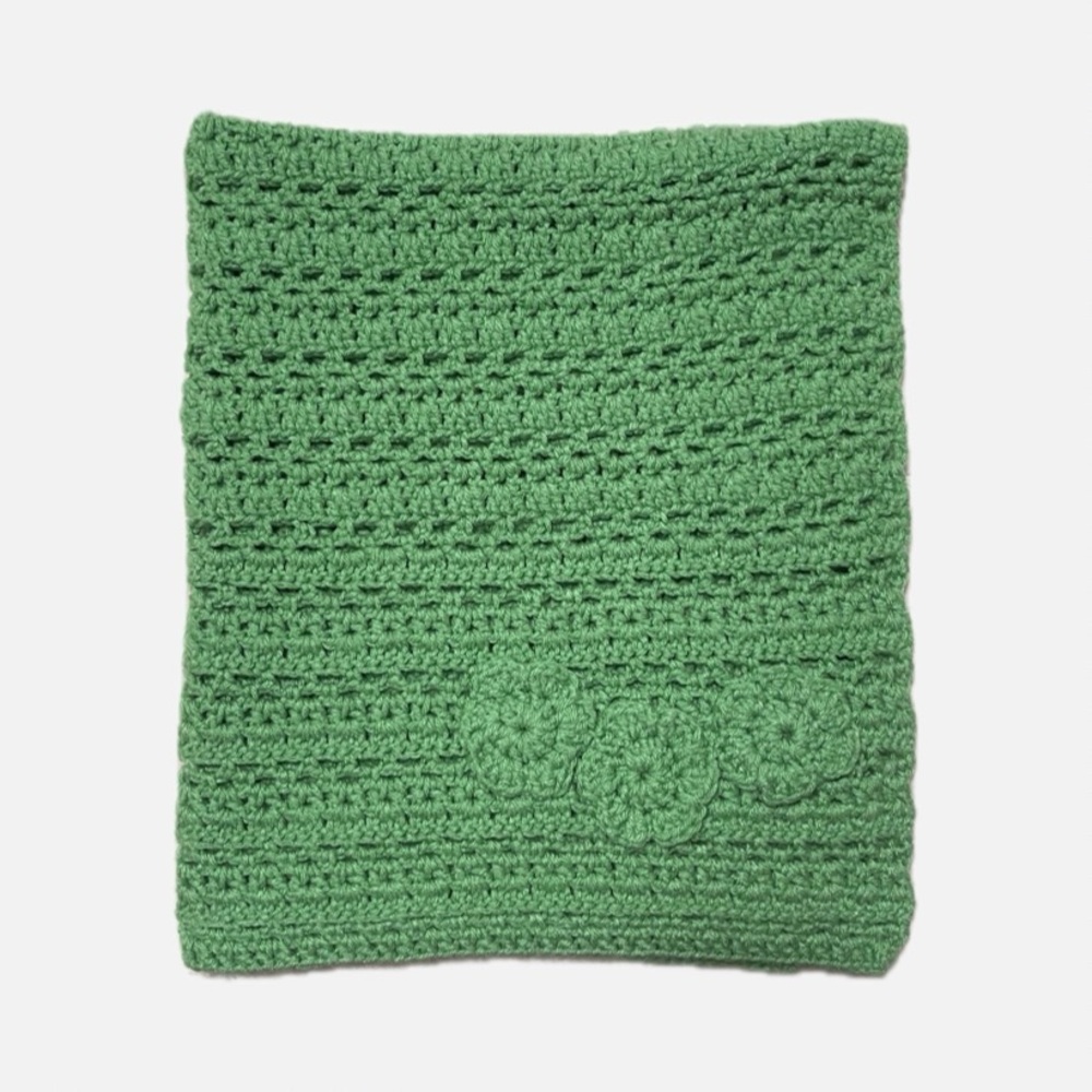 Green Crochet Baby Blanket